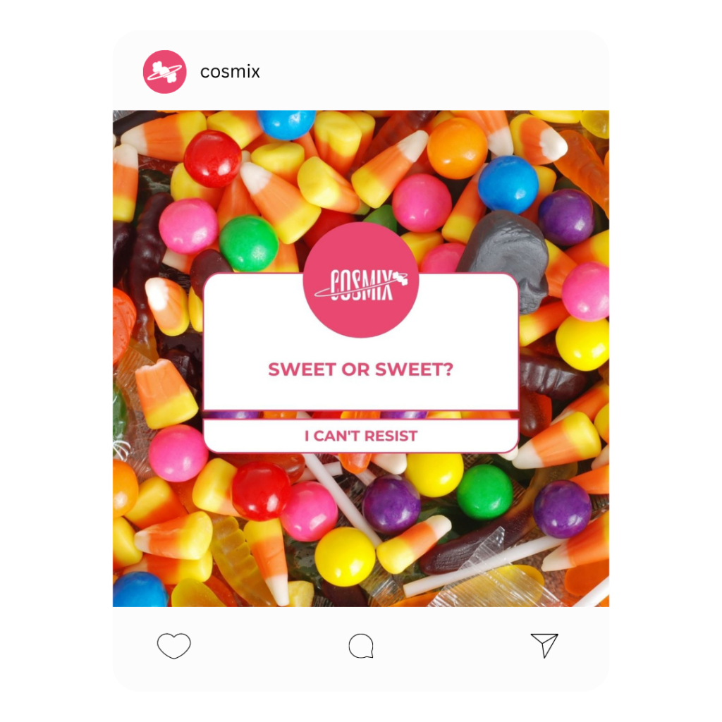 instagram per negozio di caramello post instagam colorato